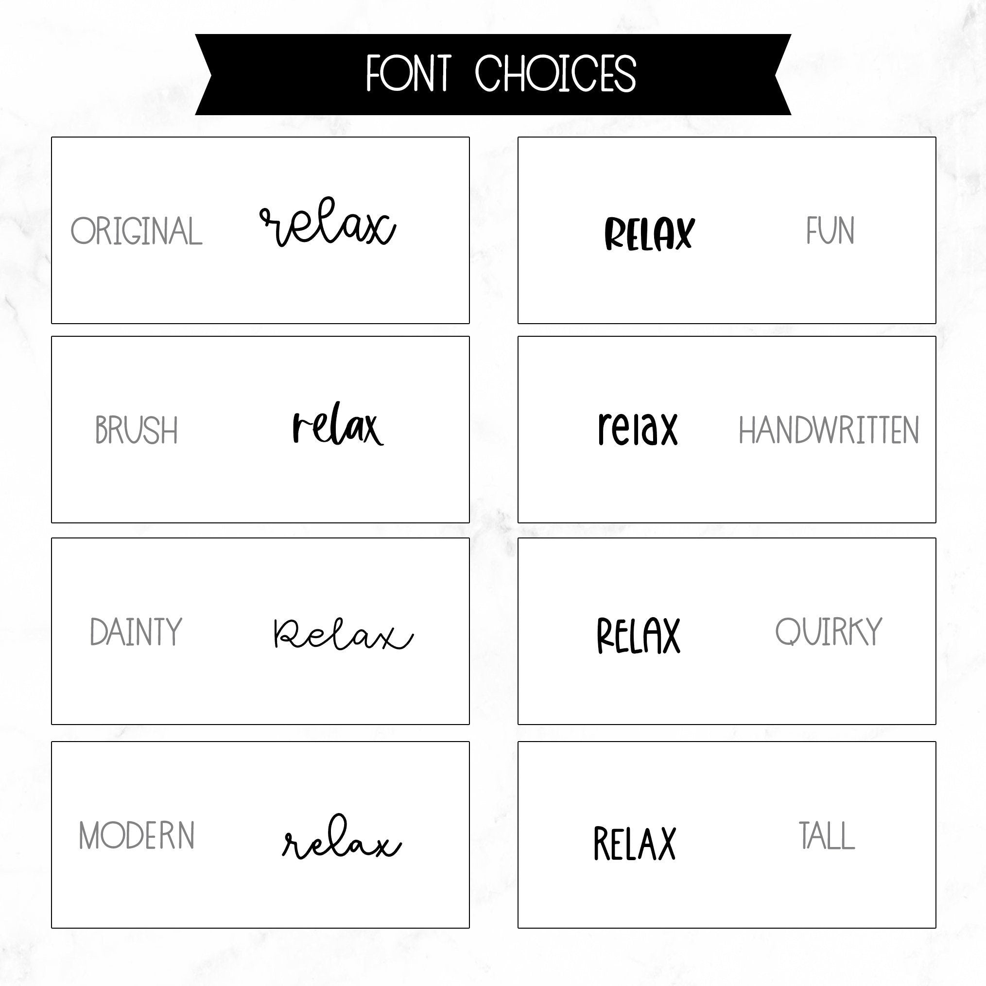 Relax Script Stickers