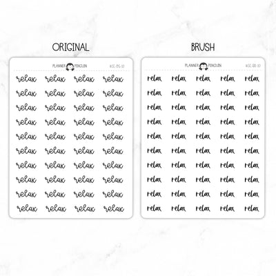 Relax Script Stickers // #SC-10