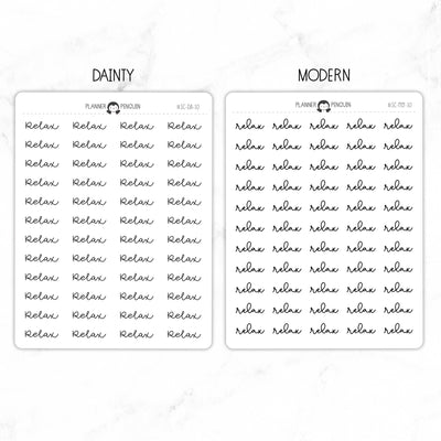 Relax Script Stickers // #SC-10