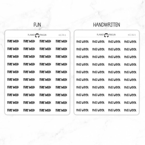 This Week Script Stickers // #SC-11 – Plannerpenguin