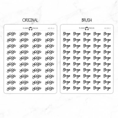 Yoga Script Stickers // #SC-21