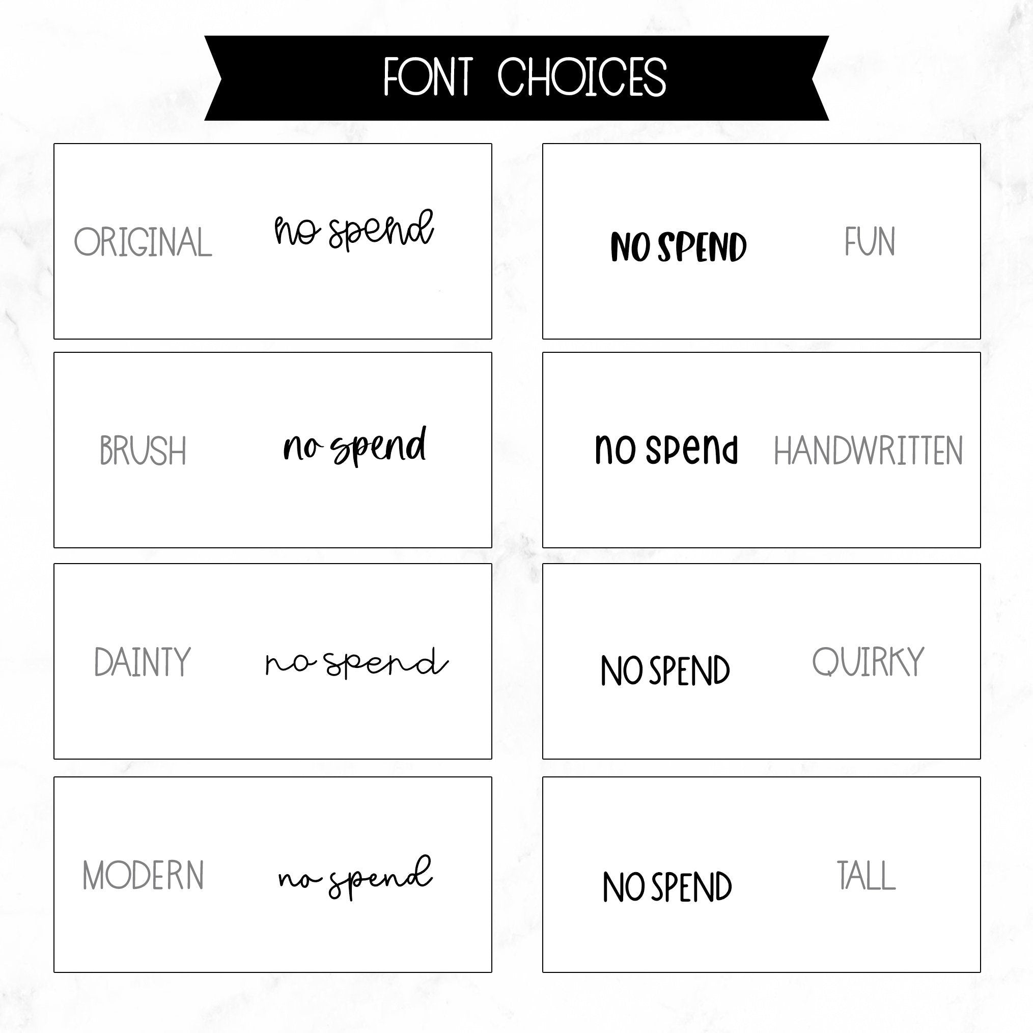 No Spend Script Stickers