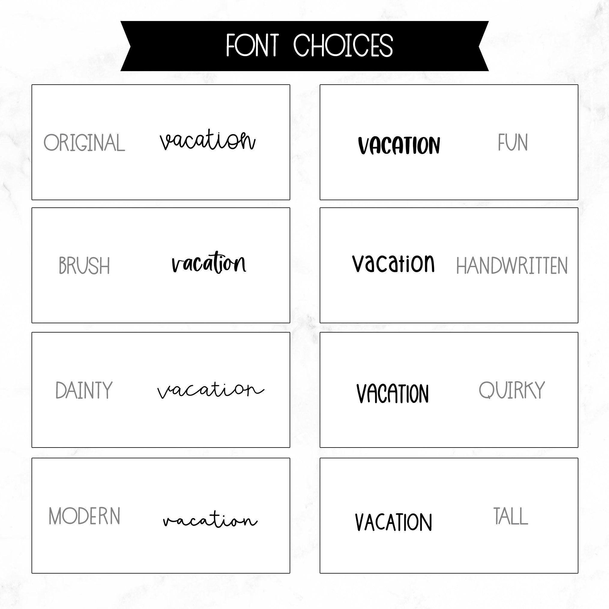 Vacation Script Stickers