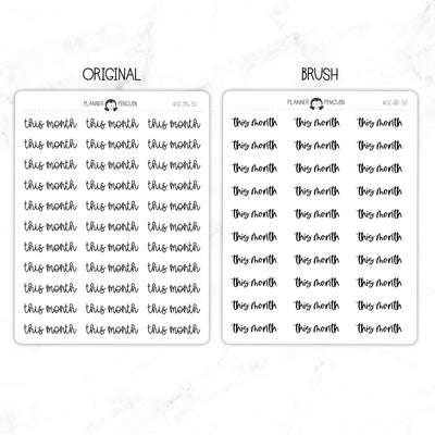 This Month Script Stickers // #SC-30