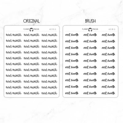 Next Month Script Stickers // #SC-31
