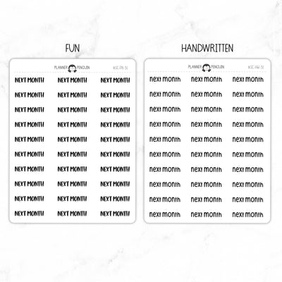 Next Month Script Stickers // #SC-31