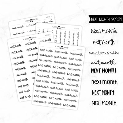 Next Month Script Stickers // #SC-31