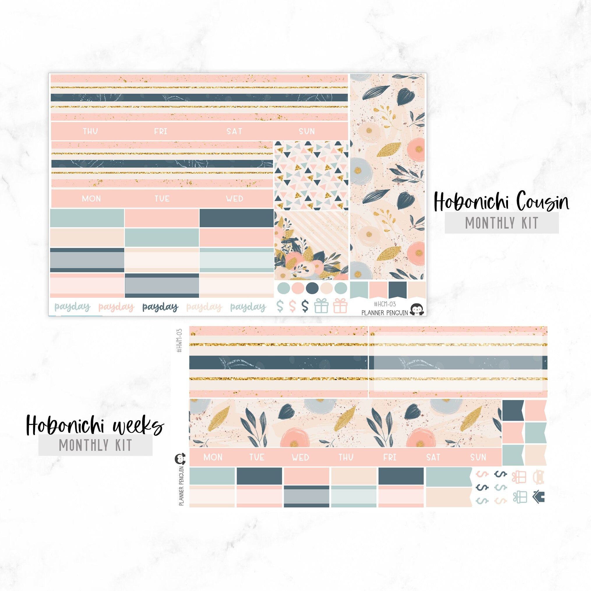 Blush Undated Hobonichi Monthly Kit