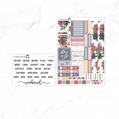 Cozy Winter Hobonichi Cousin A5 Weekly Sticker Kit// #HC-32