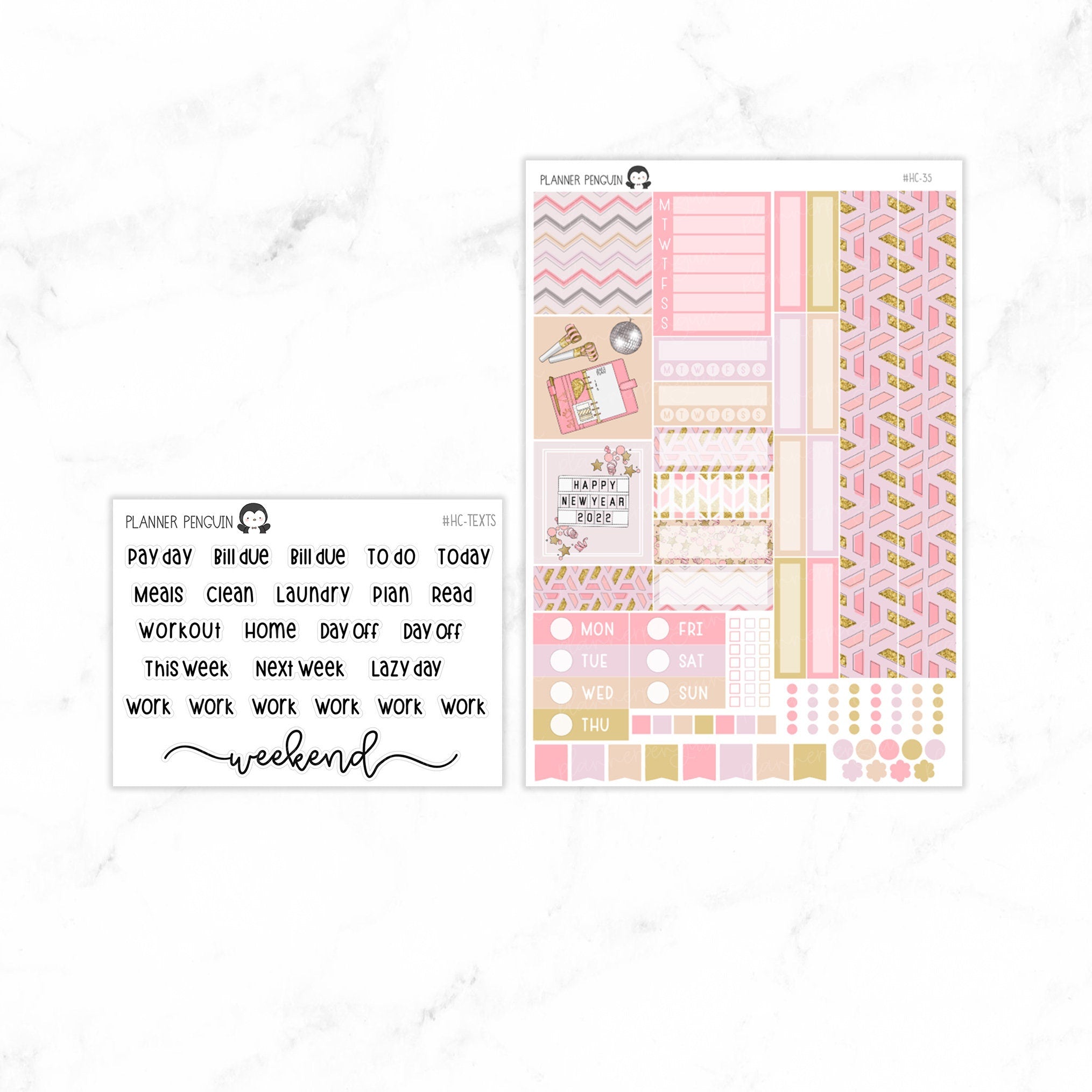 New Year Hobonichi Cousin A5 Weekly Sticker Kit// #HC-35