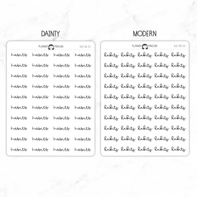 Habits Script Stickers // #SC-34
