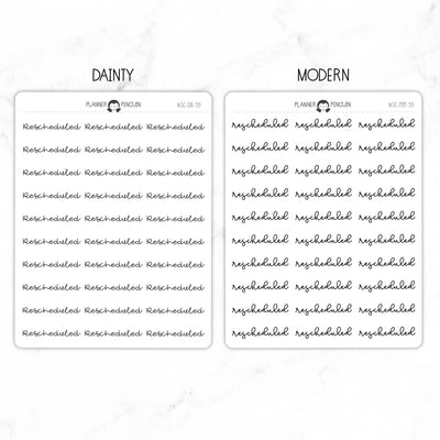 Rescheduled Script Stickers // #SC-39