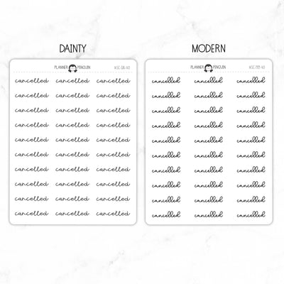 Cancelled Script Stickers // #SC-40