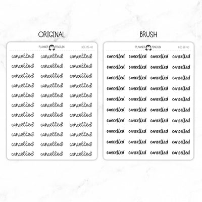 Cancelled Script Stickers // #SC-40