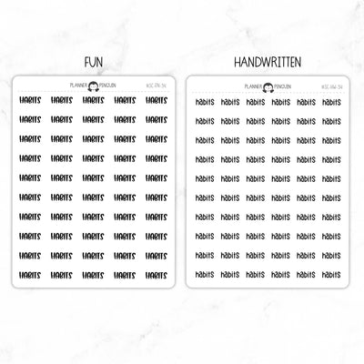 Habits Script Stickers // #SC-34