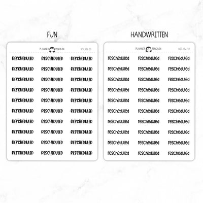 Rescheduled Script Stickers // #SC-39