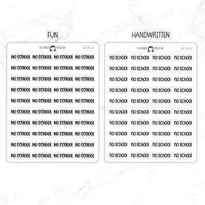 No School Script Stickers // #SC-43