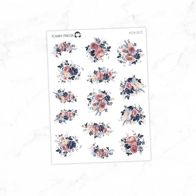Frosty Rose Stickers// #S134-Deco