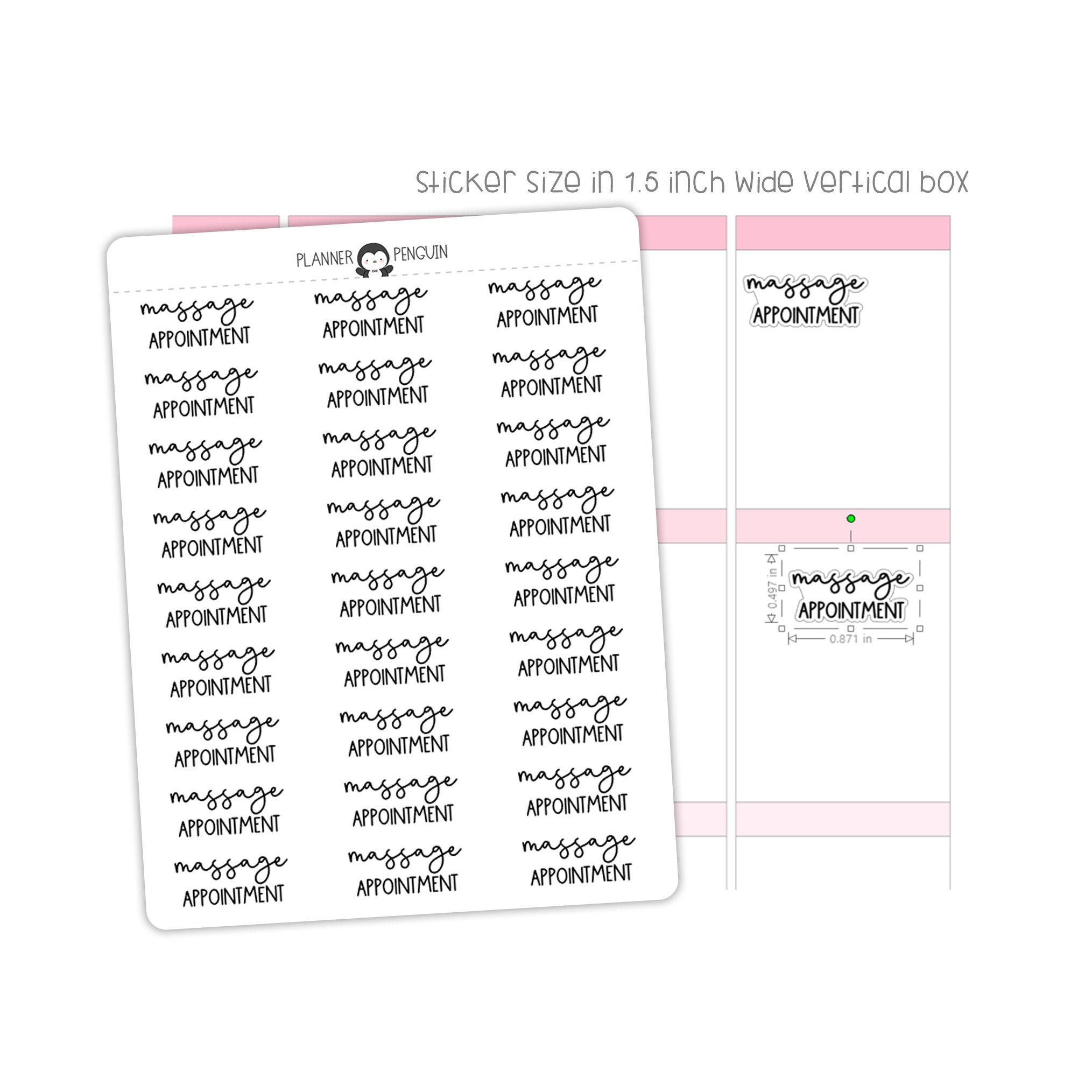 Massage Appointment Typography stickers