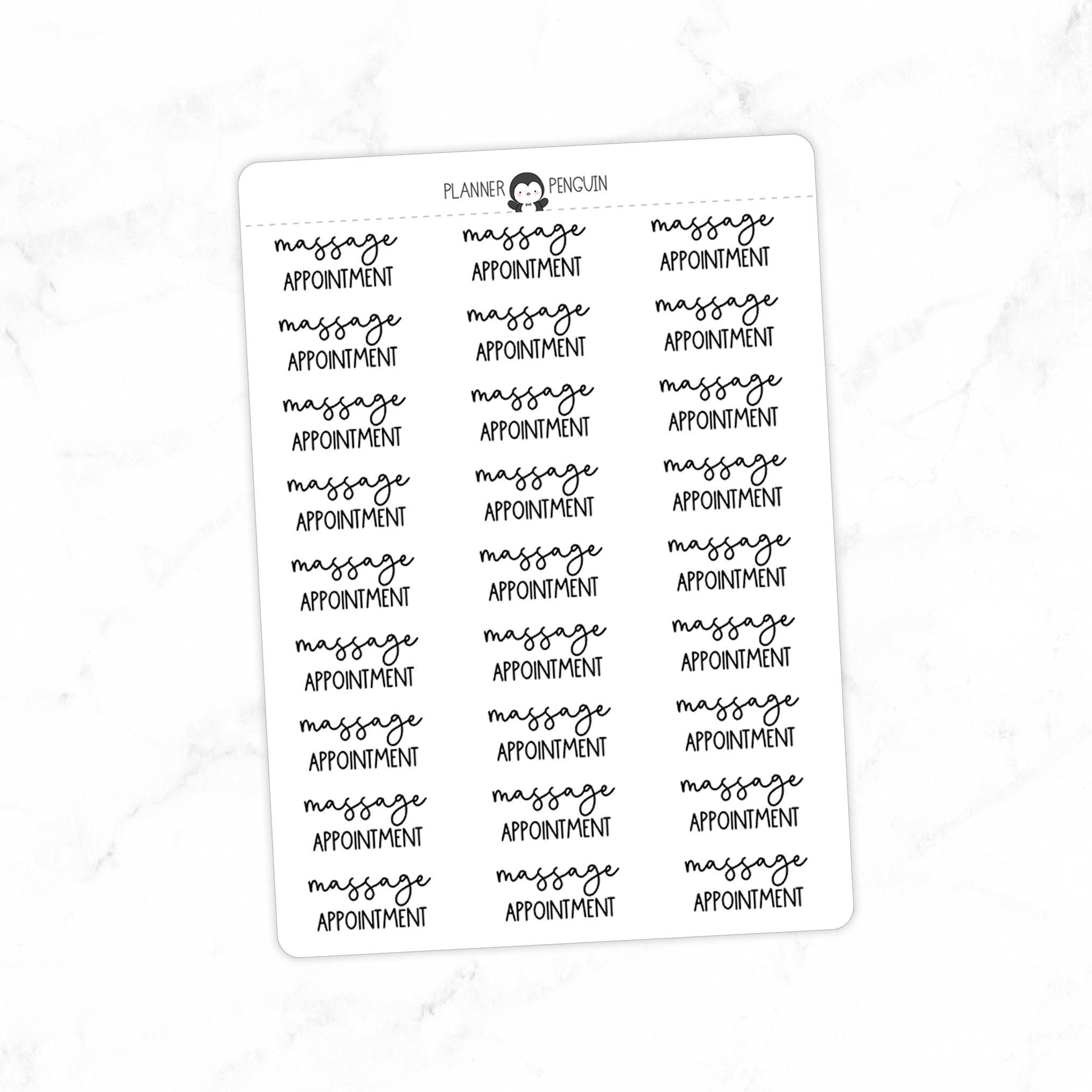 Massage Appointment Typography stickers