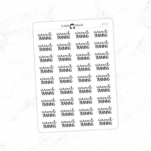 Circuit Training Fitness Typography stickers// #TY-09 – Plannerpenguin