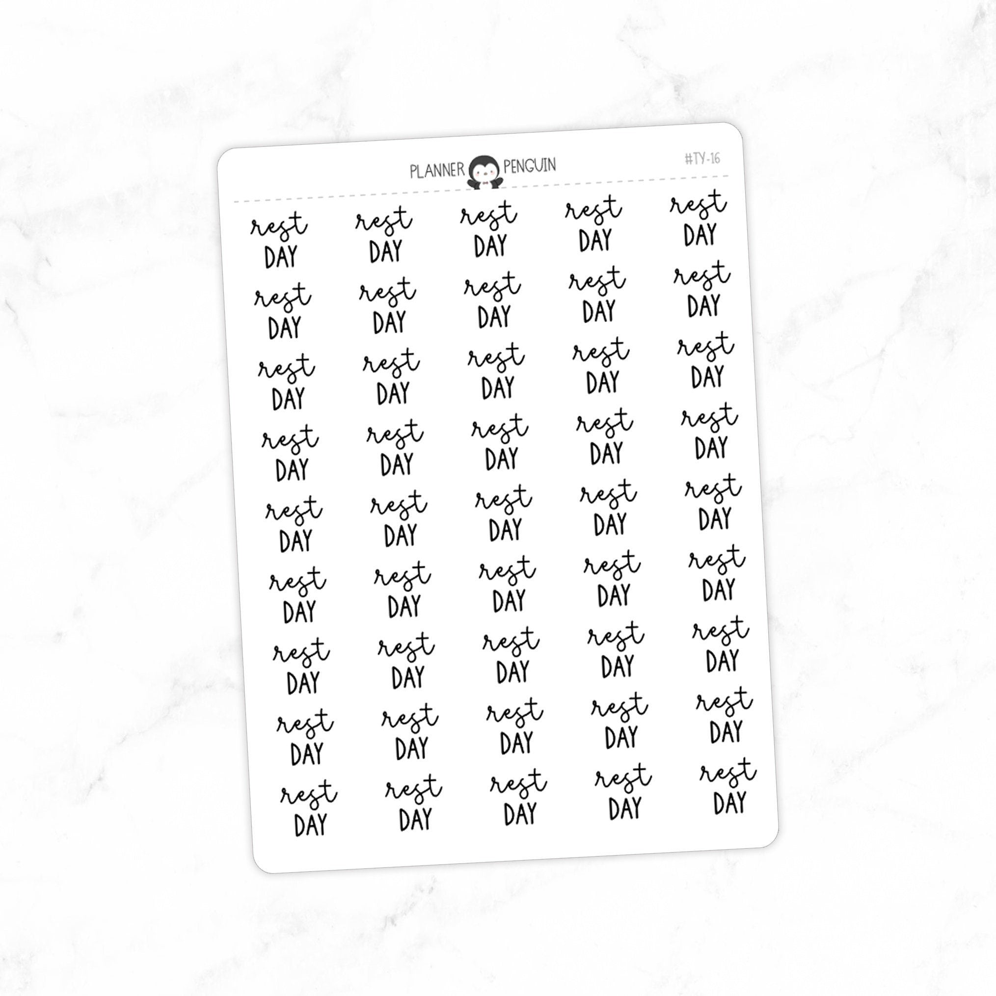 Rest Day Fitness Typography stickers