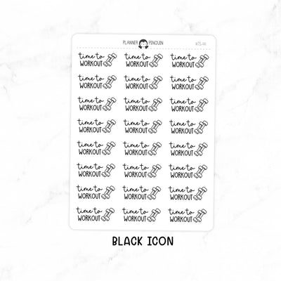 Time To Workout - Icon Script Stickers // #TS-44