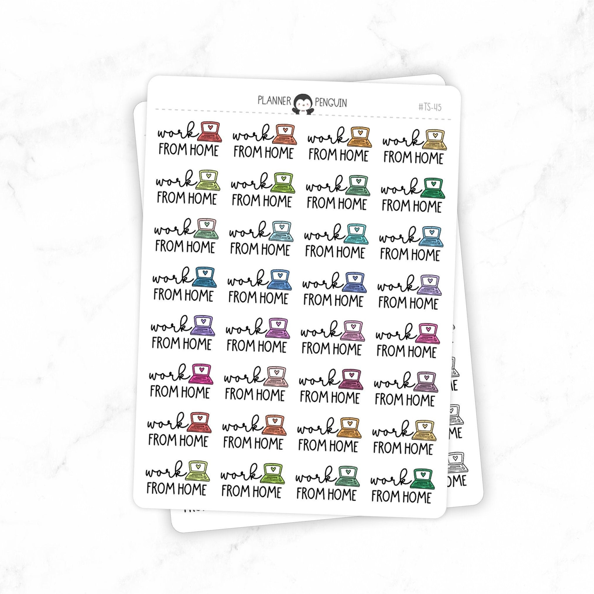 Work From Home - Icon Script Stickers