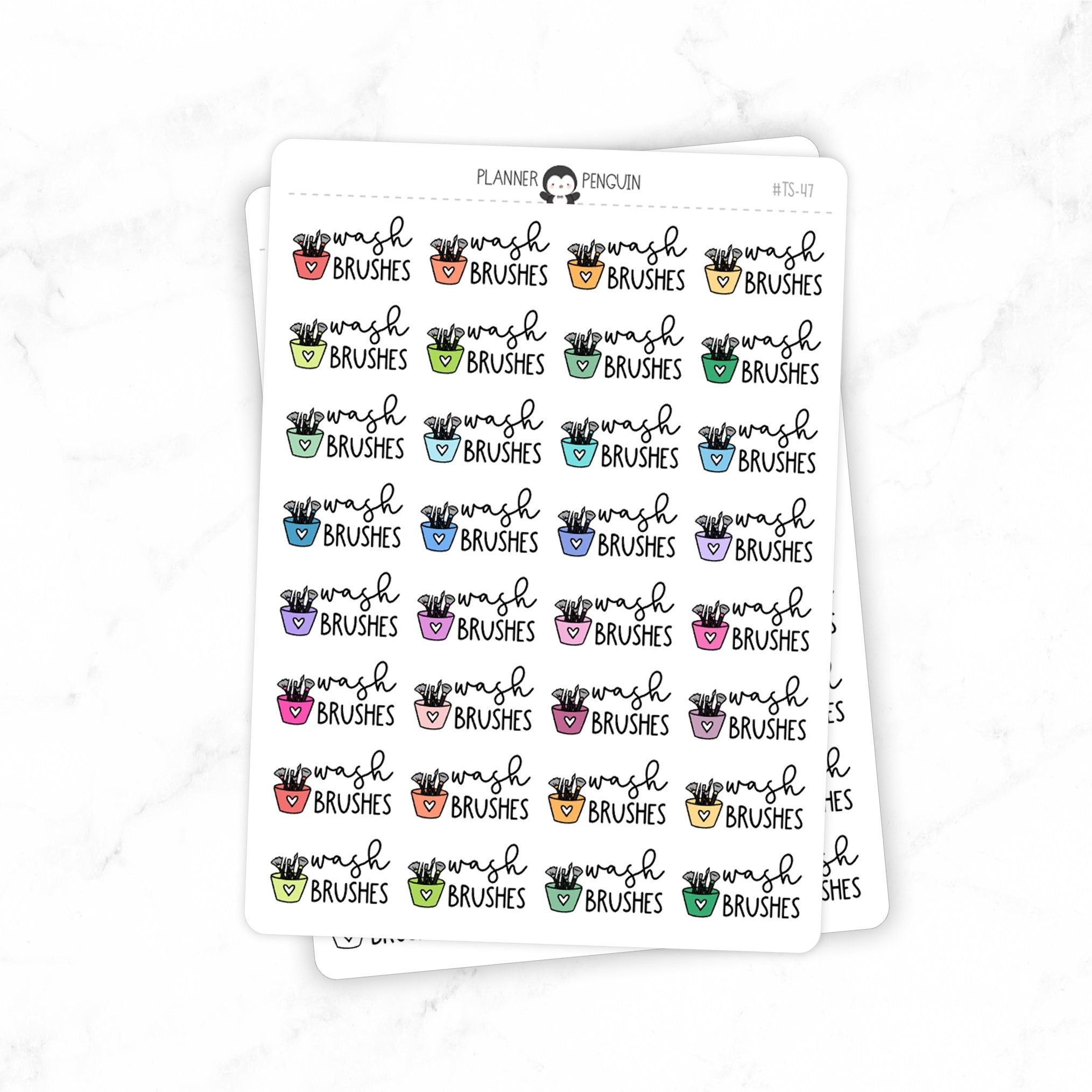 Wash Brushes - Icon Script Stickers