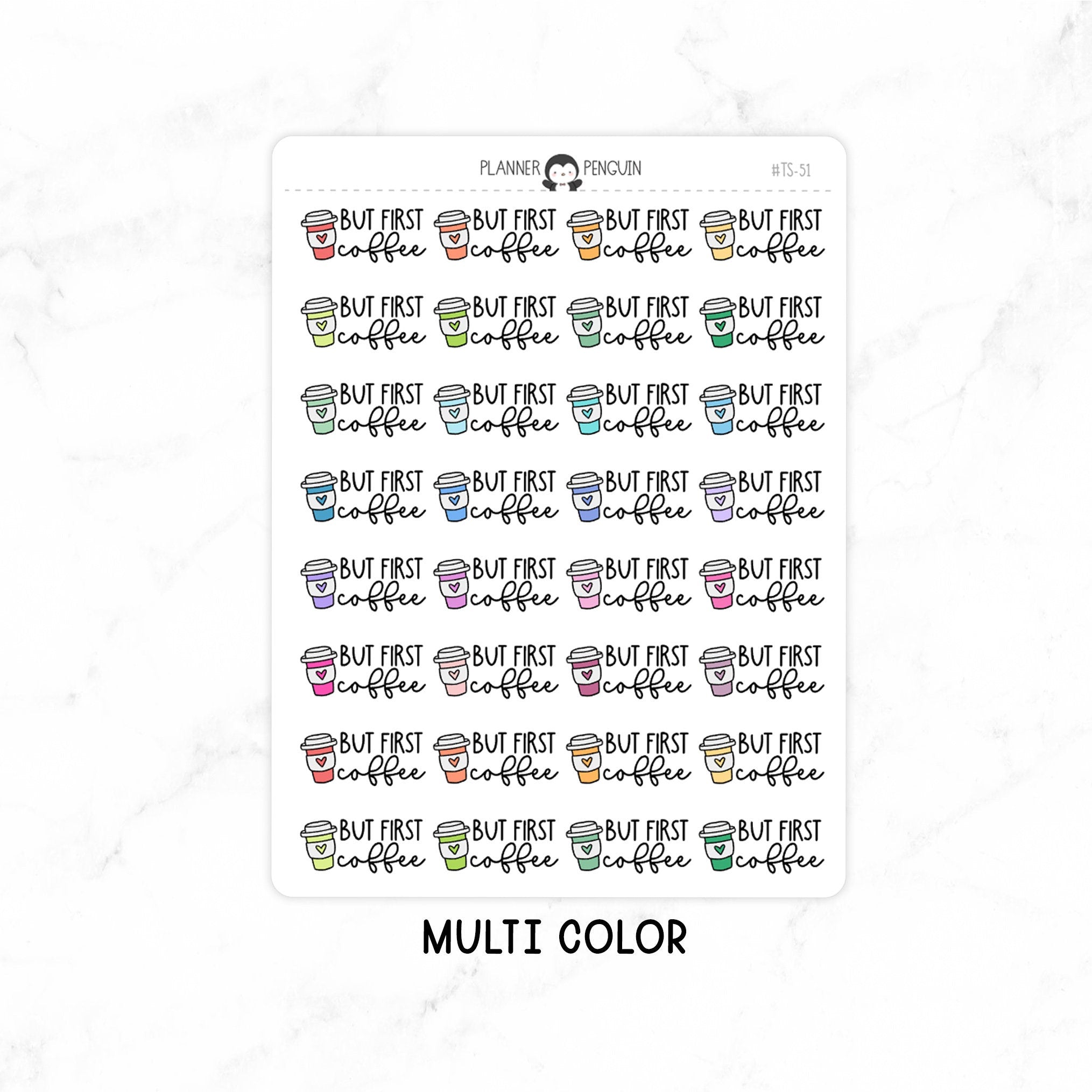 But First Coffee - Icon Script Stickers