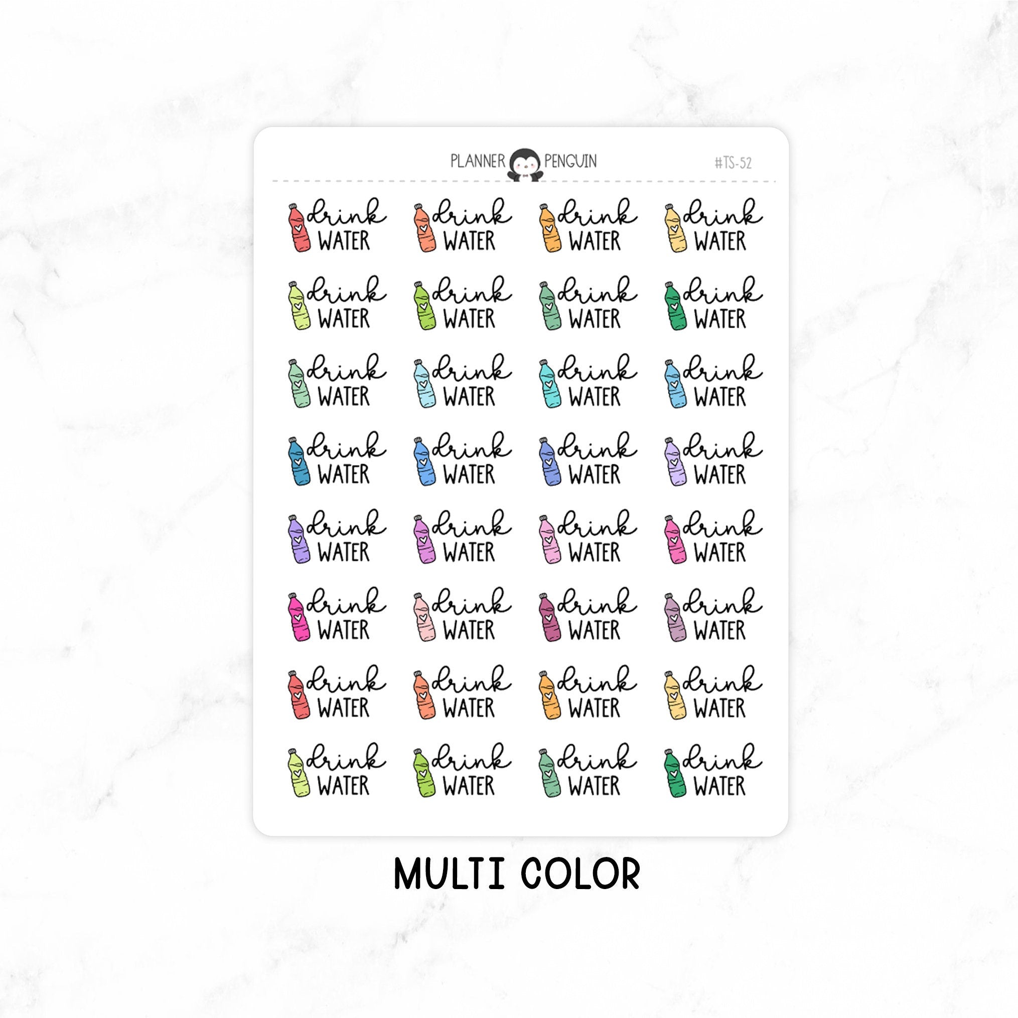 Drink Water - Icon Script Stickers