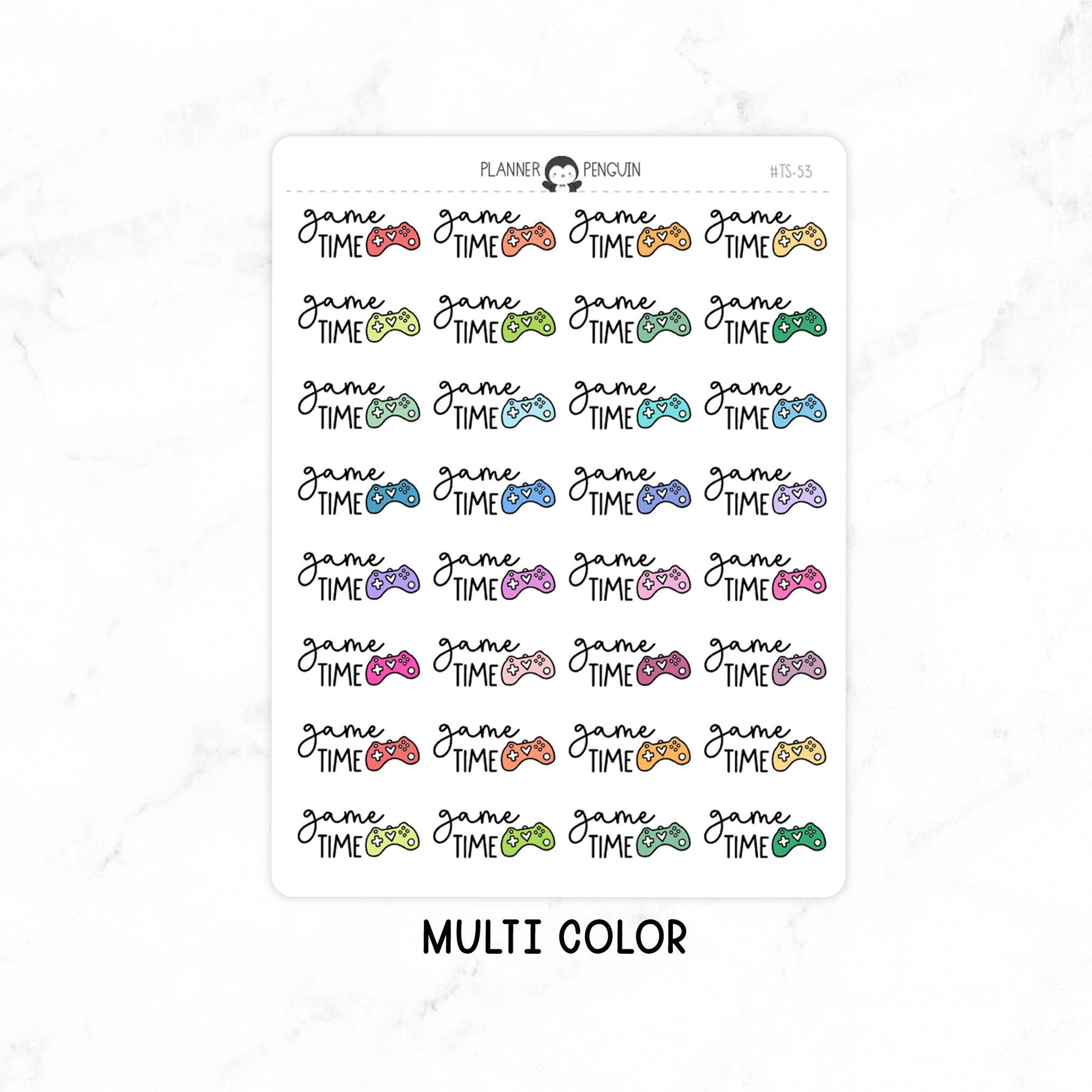 Game Time - Icon Script Stickers // #TS-53 – Plannerpenguin