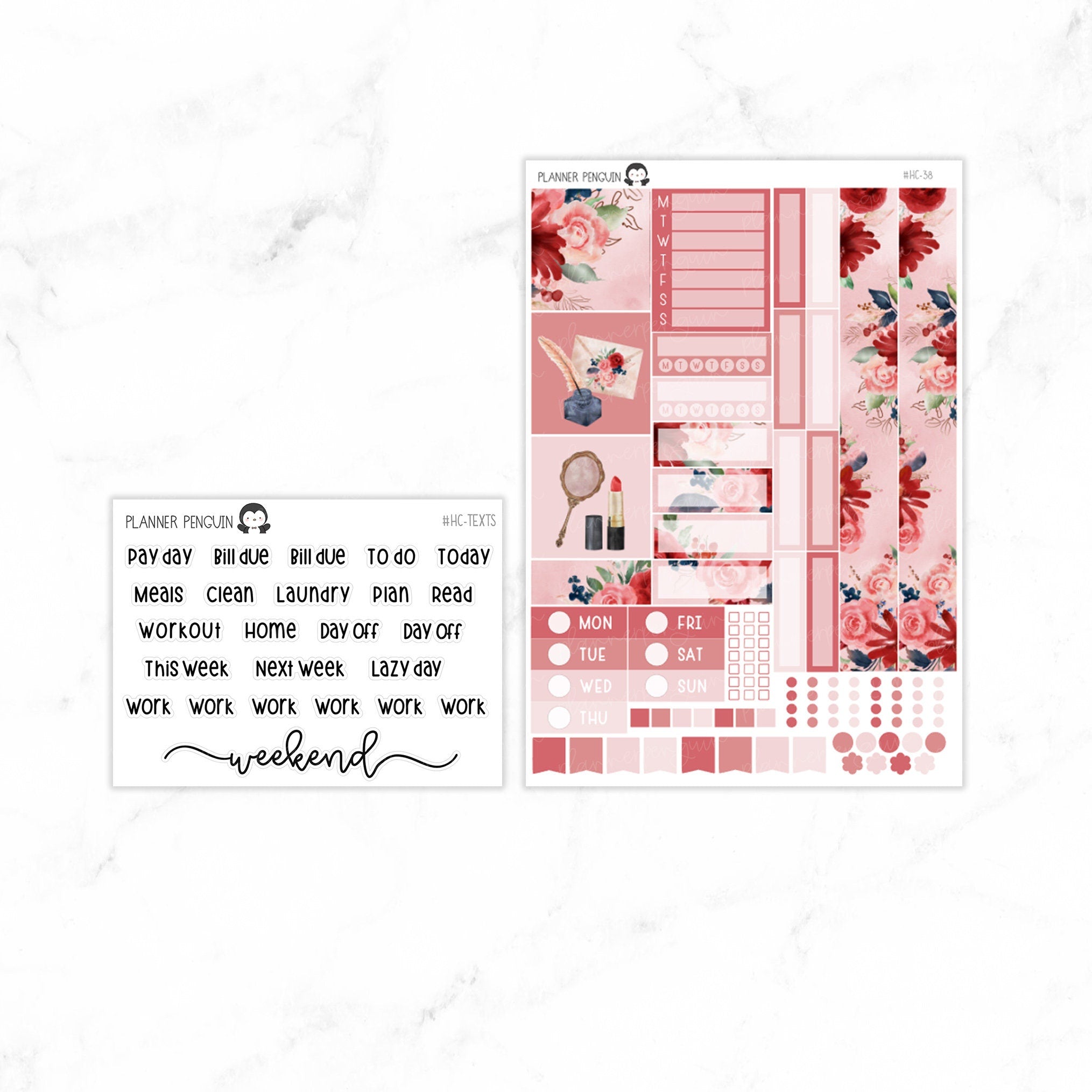 Vintage Romance Hobonichi Cousin A5 Weekly Sticker Kit// #HC-38