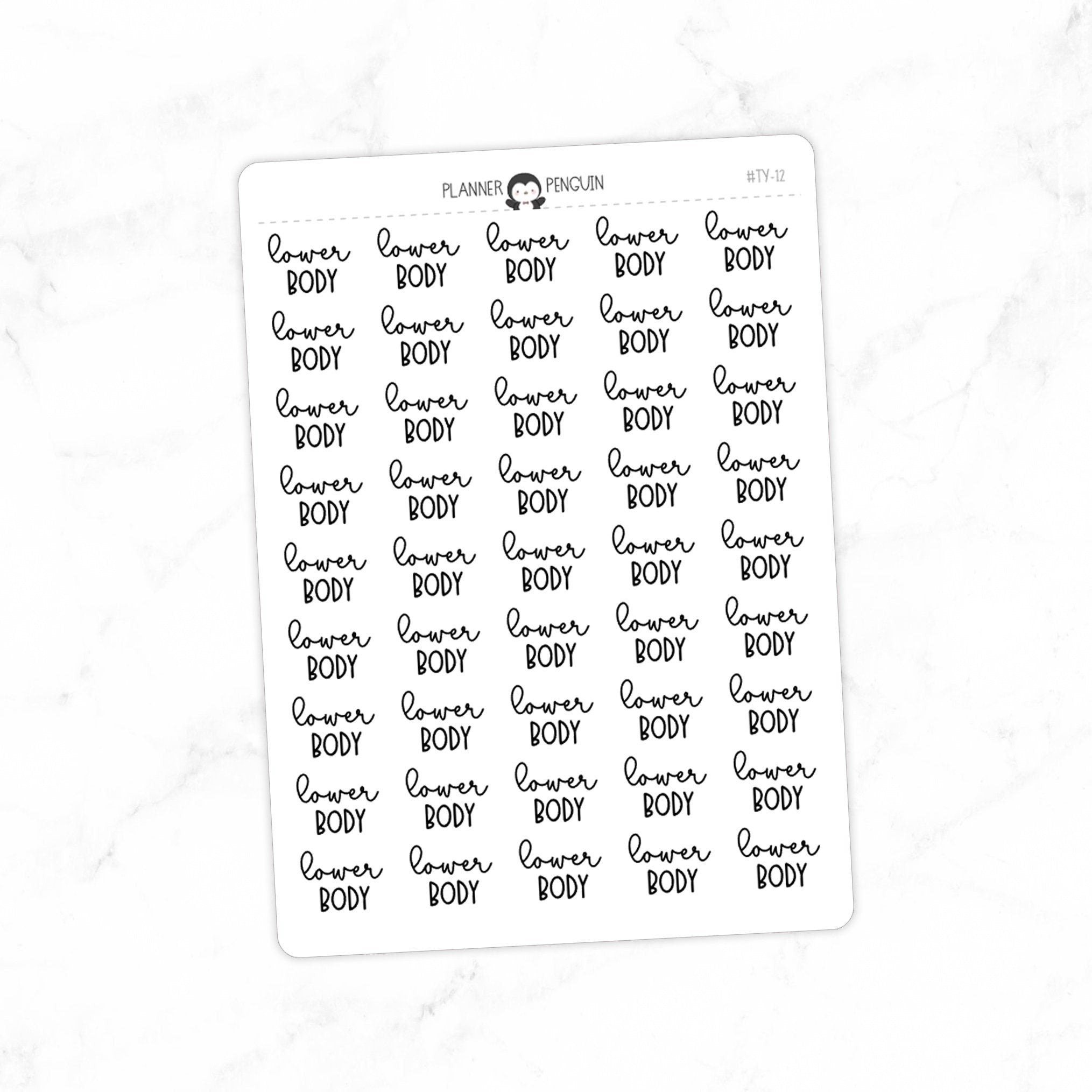 Lower Body Fitness Typography stickers