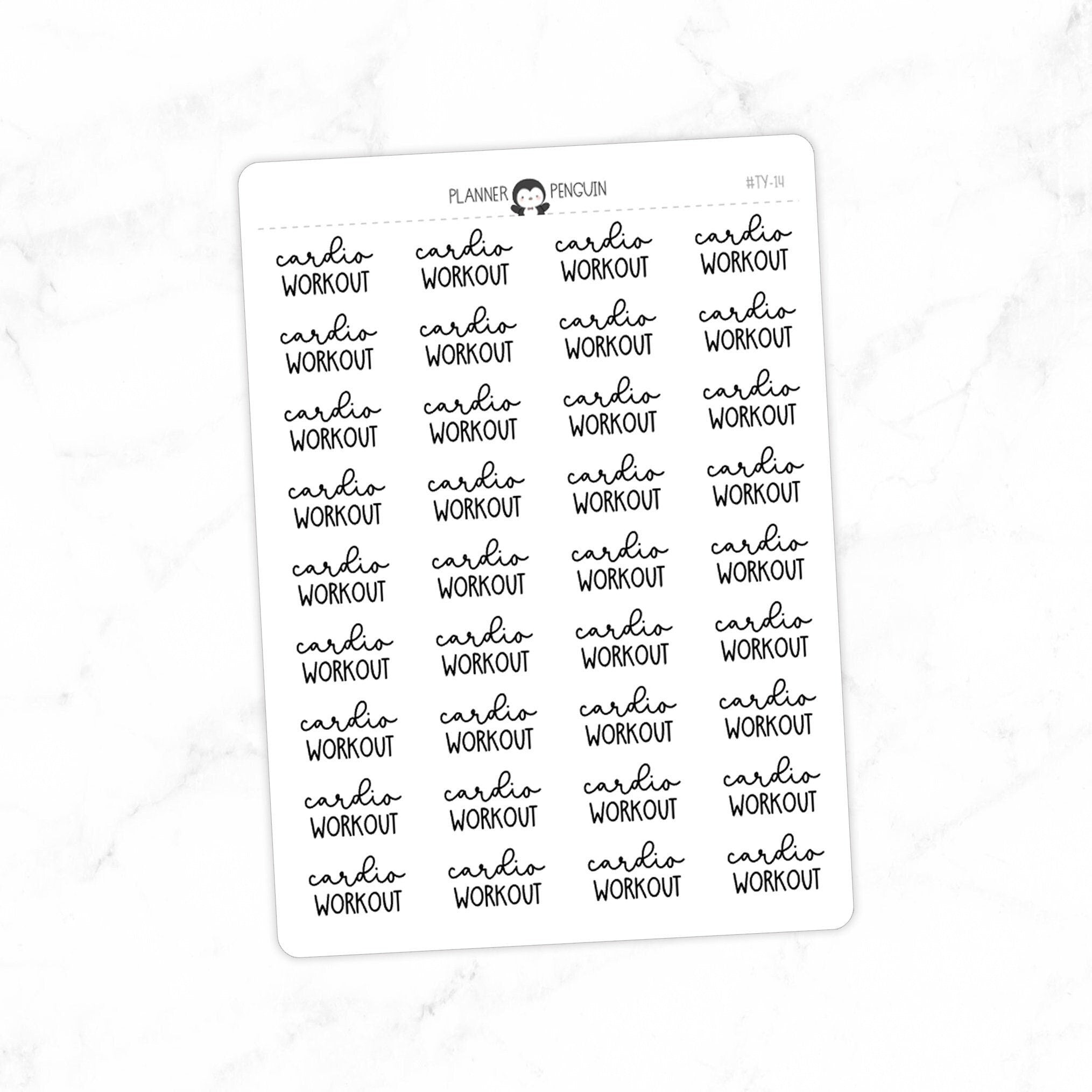 Cardio Workout Fitness Typography stickers