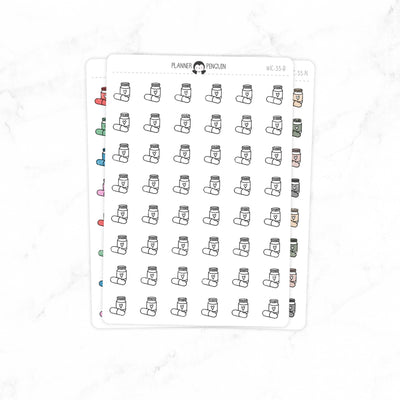 Vitamins Medication - Doodle Icon Stickers// #IC-33