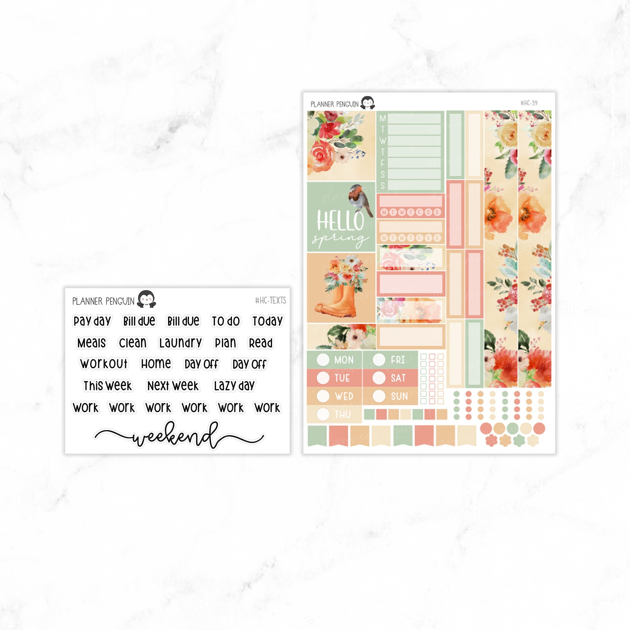 Spring Garden Hobonichi Cousin A5 Weekly Sticker Kit// #HC-39