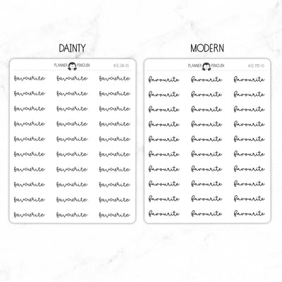 Favourite Script Stickers // #SC-45