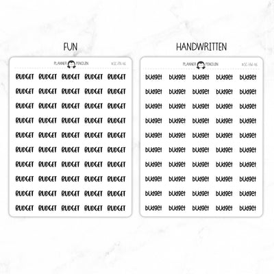 Budget Script Stickers // #SC-46