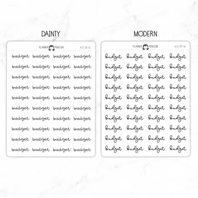 Budget Script Stickers // #SC-46