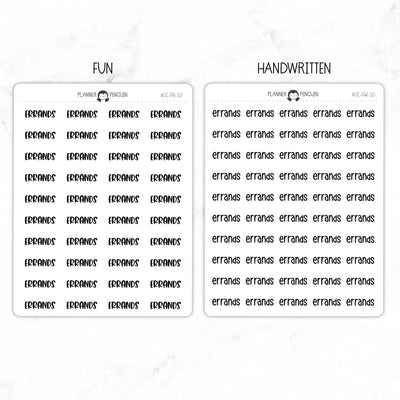 Errands Script Stickers // #SC-50