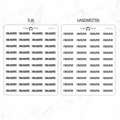 Favourite Script Stickers // #SC-45