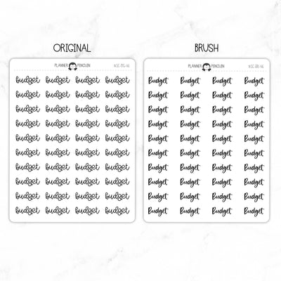 Budget Script Stickers // #SC-46