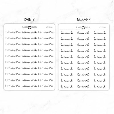 Homework Script Stickers // #SC-48