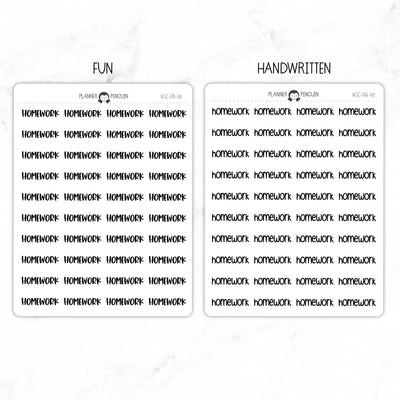 Homework Script Stickers // #SC-48