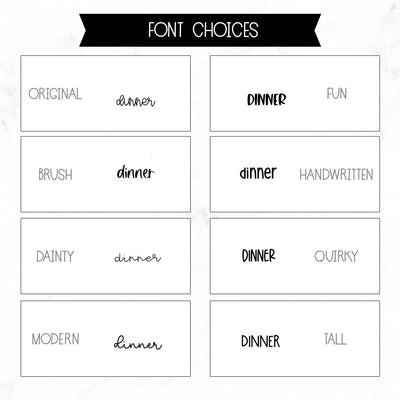 Dinner Script Stickers // #SC-49