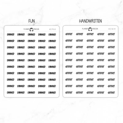 Dinner Script Stickers // #SC-49