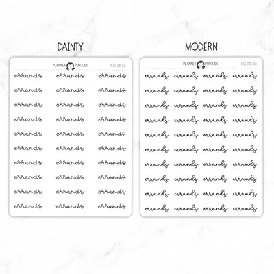 Errands Script Stickers // #SC-50