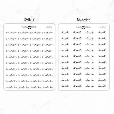 Church Script Stickers // #SC-53