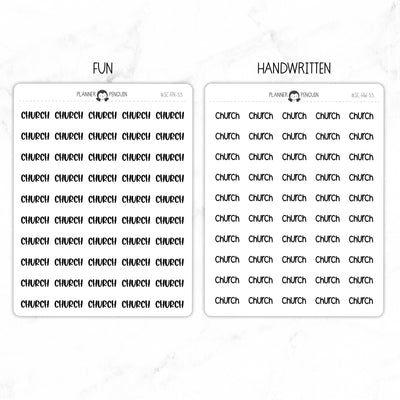 Church Script Stickers // #SC-53